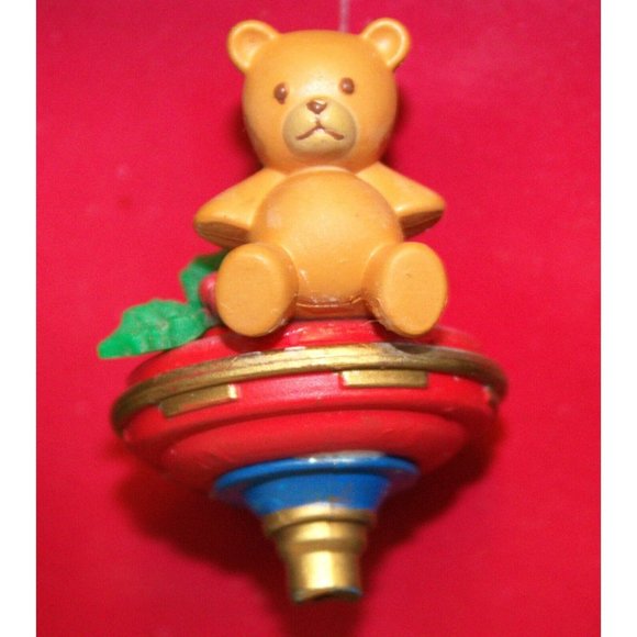 VTG 1989 Enesco Toyland Small Wonder Miniature Ornament Bear Spinning Top 566705 - Picture 10 of 15